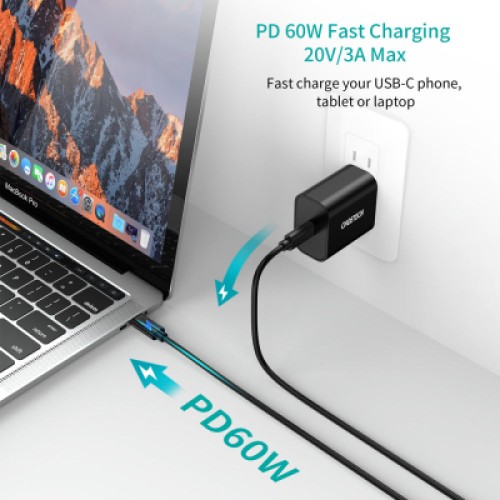Дата кабель Кабель USB 2.0 Type-C M-M, 0.5 м,чорний Choetech Choetech (CC0001-V4-PE)