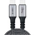 Дата кабель USB-C to USB-C 1.2m USB4.0 Gen3 240W (8K HDR) Choetech (XCC-1040-GY)