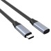 Дата кабель USB-C 3.1 AM/AF 2.0m 10Gbps 100W nylon braid Choetech (XCC-1039-CA-GY)