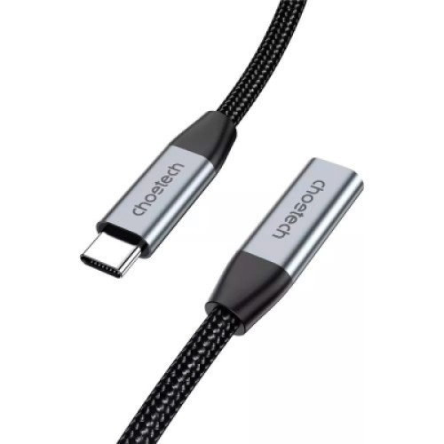 Дата кабель USB-C 3.1 AM/AF 2.0m 10Gbps 100W nylon braid Choetech (XCC-1039-CA-GY)