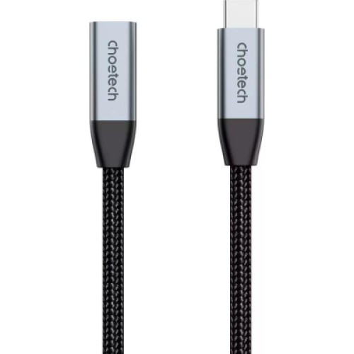 Дата кабель USB-C 3.1 AM/AF 2.0m 10Gbps 100W nylon braid Choetech (XCC-1039-CA-GY)
