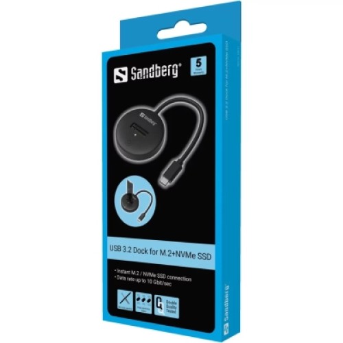 Док-станция для накопителей Sandberg USB3.2 Type-C toSSD M.2 NVMe M Key (136-47)