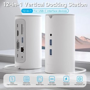 Концентратор Vention USB3.1 Type-C to HDMI/VGA/USB3.0x3/RJ45/SD/TF/TRRS 3.5m/PD/DC100W12-in-1 (TPHWC-EU)