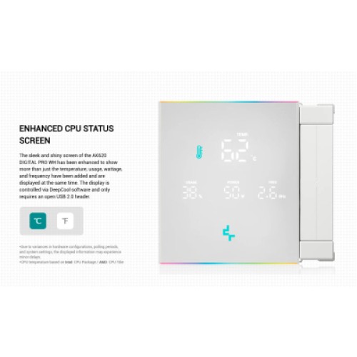 Кулер для процессора Deepcool AK620 Digital Pro White (R-AK620-WHAPMN-G)