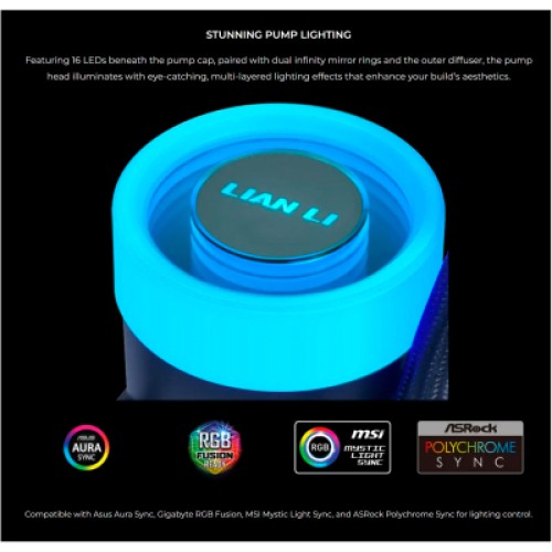 Система жидкостного охлаждения Lian Li GA II Lite 360P, Black (G89.GA2L36PB.00)
