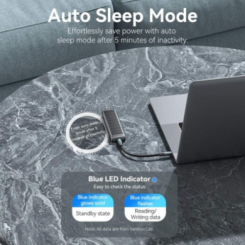 Карман внешний Vention SSD M.2 (NVME) M-key USB Type-C 3.2 10Gbps Heat Sink Aluminum (KPKH0)