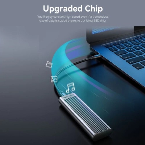 Карман внешний Vention SSD M.2 (NVME) M-key USB Type-C 3.2 10Gbps Heat Sink Aluminum (KPKH0)