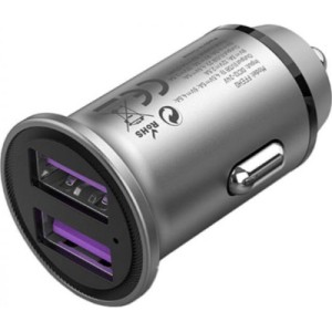 Зарядное устройство Vention 2USB-A 30W QC3.0 Gray Mini Style Aluminium Alloy Type (FFEH0)