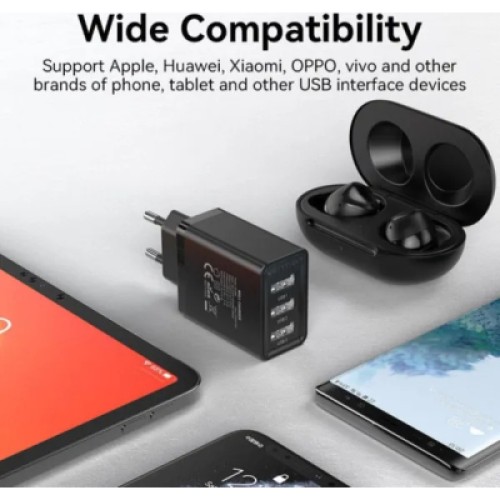 Зарядное устройство Vention 3xUSB A 12W Black (FEAB0-EU)