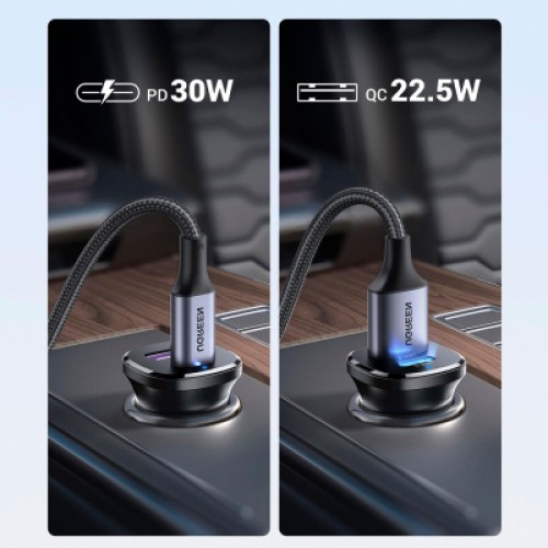 Зарядное устройство Ugreen 2xUSB 30W (USB-A + USB-C) QC 4.0 Сіра (EC305) (25845)