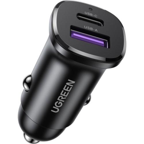 Зарядное устройство Ugreen 2xUSB 30W (USB-A + USB-C) QC 4.0 Сіра (EC305) (25845)