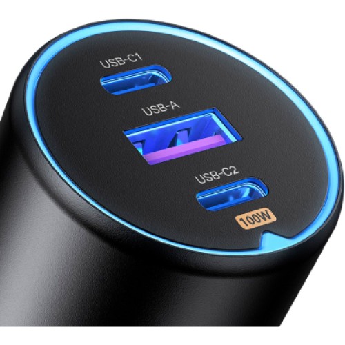 Зарядное устройство Ugreen 3xUSB 130W (2xUSB-C+USB-A) QC 3.0 black (CD293) (90413)