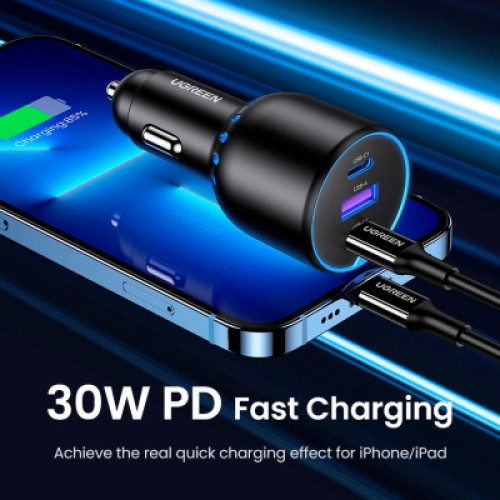 Зарядное устройство Ugreen 3xUSB 130W (2xUSB-C+USB-A) QC 3.0 black (CD293) (90413)
