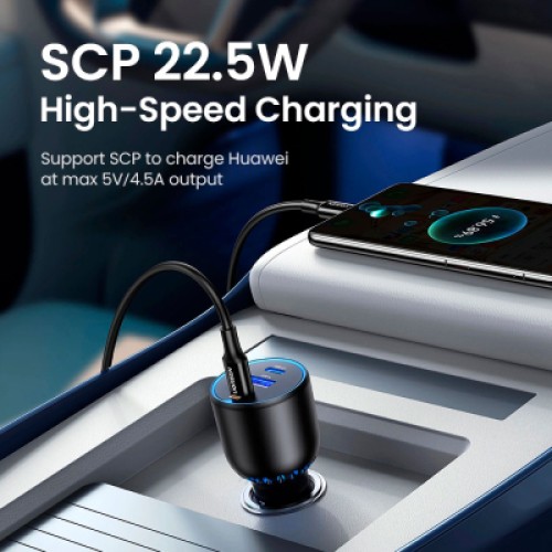 Зарядное устройство Ugreen 3xUSB 130W (2xUSB-C+USB-A) QC 3.0 black (CD293) (90413)