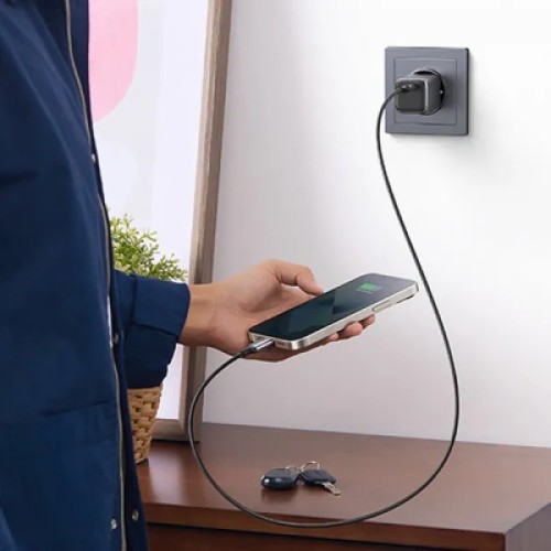 Зарядное устройство Ugreen 1xUSB 30W (USB-C) Gan PD Nexode Mini + PD cable Grey CD319 (25257)