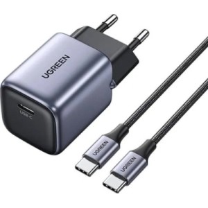 Зарядное устройство Ugreen 1xUSB 30W (USB-C) Gan PD Nexode Mini + PD cable Grey CD319 (25257)