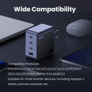 Зарядное устройство Ugreen 4xUSB 100W (3xUSB-C+USB-A) Gan Nexode Fast Charger Grey X553 (35043)