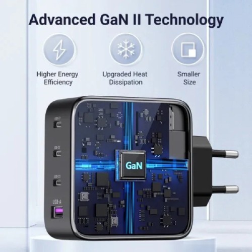 Зарядное устройство Ugreen 4xUSB 100W (3xUSB-C+USB-A) Gan Tech Fast GAN Charger black CD226 (40747)