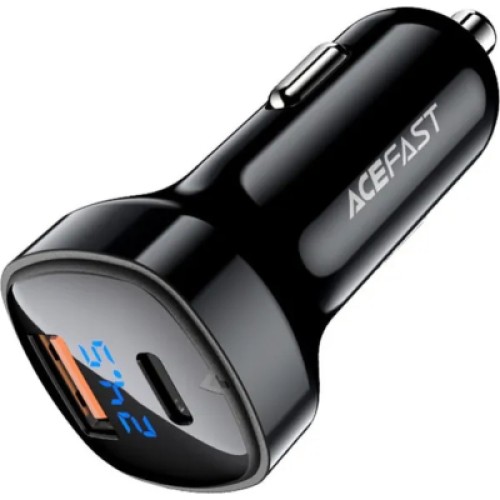 Зарядное устройство Acefast 2xUSB 66W (USB-C + USB-A) B4 with digital display (6974316280392)