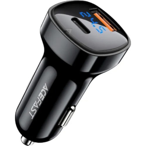 Зарядное устройство Acefast 2xUSB 66W (USB-C + USB-A) B4 with digital display (6974316280392)