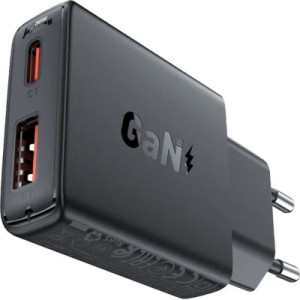 Зарядное устройство Acefast 2xUSB 30W (USB-C+USB-A) Gan A69 ultra-thin Fast Charger Black (6974316282709)