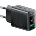 Зарядное устройство Acefast 2xUSB 30W (USB-C+USB-A) Gan A98 Black (6974316283263)