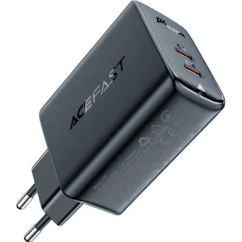 Зарядное устройство Acefast 2xUSB 50W (USB-C+USB-C) Gan A29 Fast Charger Black (6974316281443)
