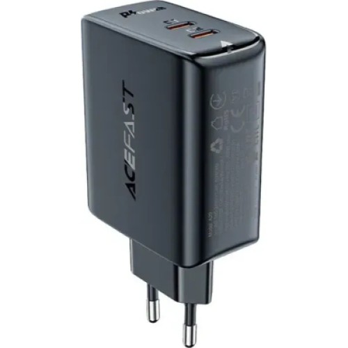 Зарядное устройство Acefast 2xUSB 50W (USB-C+USB-C) Gan A29 Fast Charger Black (6974316281443)