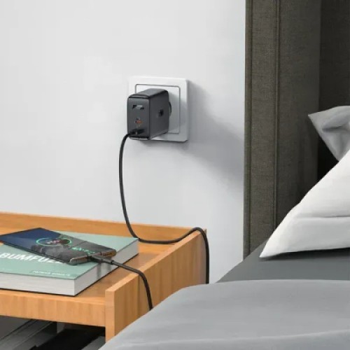 Зарядное устройство Acefast 2xUSB 50W (USB-C+USB-C) Gan A29 Fast Charger Black (6974316281443)