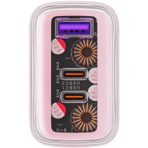 Зарядное устройство Acefast 3xUSB 65W (2xUSB-C+USB-A) Gan A45 Fast Charger Cherry blossom (6974316282082)