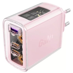 Зарядное устройство Acefast 3xUSB 65W (2xUSB-C+USB-A) Gan A45 Fast Charger Cherry blossom (6974316282082)