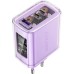 Зарядное устройство Acefast 3xUSB 65W (2xUSB-C+USB-A) Gan A45 Fast Charger Purple alfalfa (6974316282075)