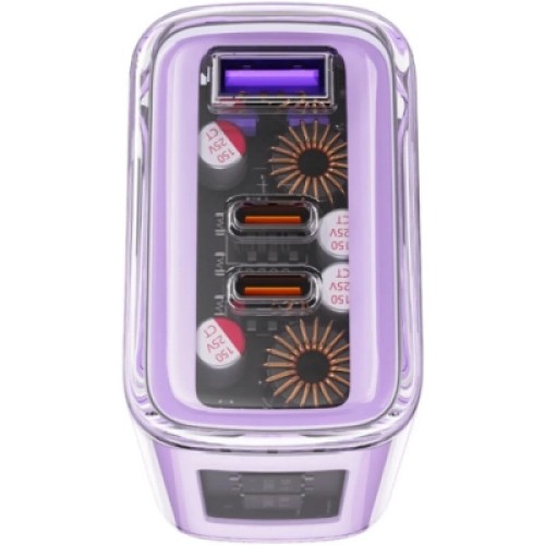 Зарядное устройство Acefast 3xUSB 65W (2xUSB-C+USB-A) Gan A45 Fast Charger Purple alfalfa (6974316282075)