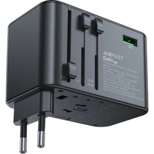 Зарядное устройство Acefast 5xUSB 75W (3xUSB-C + 2xUSB-A) Gan Z1 Fast Charger (6974316282495)