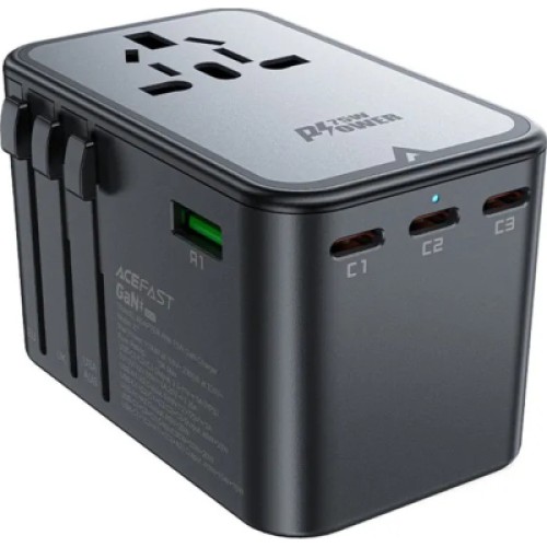 Зарядное устройство Acefast 5xUSB 75W (3xUSB-C + 2xUSB-A) Gan Z1 Fast Charger (6974316282495)