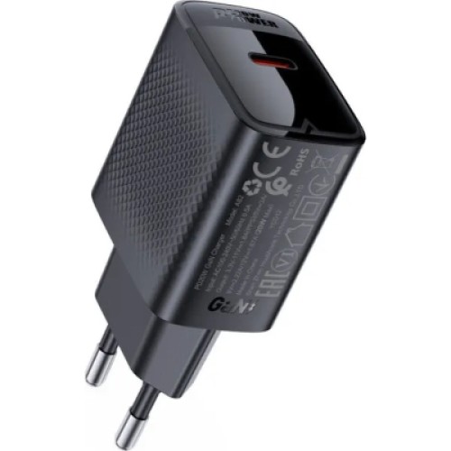 Зарядное устройство Acefast USB-C 20W + Type-C cable A82 Fast Charger Black (6974316280057)