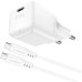 Зарядное устройство Acefast USB-C 20W Gan A73 mini + USB-C cable Fast Charger White (6974316282655)