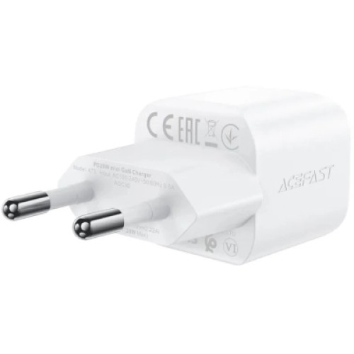 Зарядное устройство Acefast USB-C 20W Gan A73 mini + USB-C cable Fast Charger White (6974316282655)