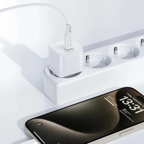Зарядное устройство Acefast USB-C 20W Gan A73 mini + USB-C cable Fast Charger White (6974316282655)