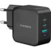 Зарядное устройство Choetech 3xUSB 100W GaN (2хUSB-C+1хUSB-A) Wall Charger black (PD8005-V2-EU-BK)