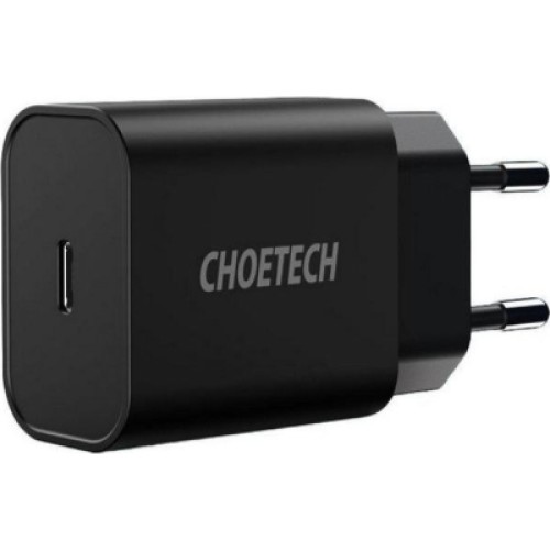 Зарядное устройство Choetech 1xUSB 20W (1 USB-C) PD matte wall charger black (Q5004-EU-BK)