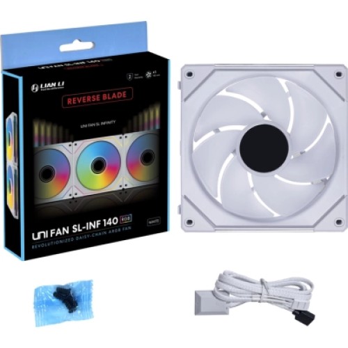 Кулер для корпуса Lian Li Reverse SL-INF 140mm, Single, white (G99.14RSLIN1W.00)