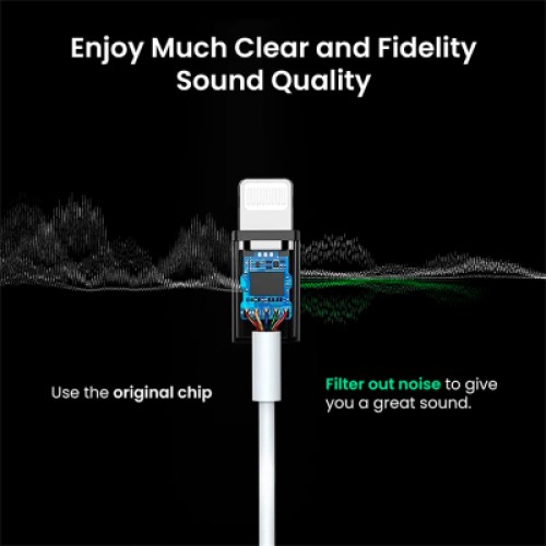 Переходник Lightning to 3.5 mm 0.1m Headphone Jack Adapter Model US212 white Ugreen (30759)