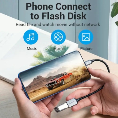 Переходник USB 3.0 Type-C to USB AF (OTG) 0.15m Aluminum Alloy Vention (CCXHB)