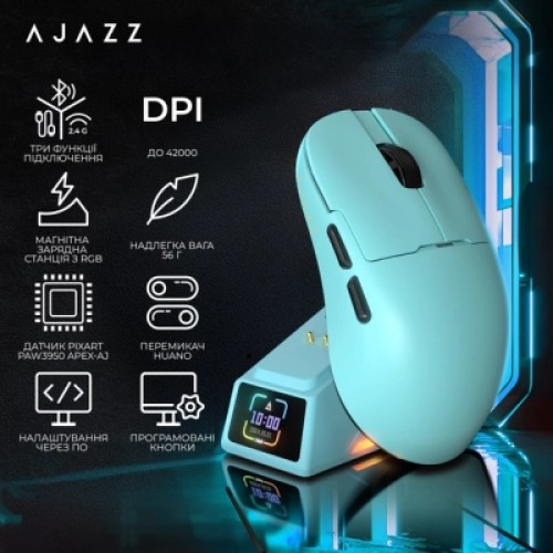 Мышка Ajazz AJ159 APEX Wireless/Bluetooth/USB Blue (AJM159-A-BLUE)