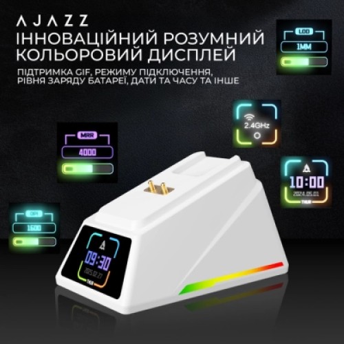 Мышка Ajazz AJ159 APEX Wireless/Bluetooth/USB White (AJM159-A-W)