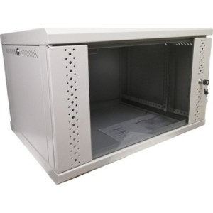 Шафа настінна Eserver 6U, 600х500х370 (Ш*Г*В), скло, сірий (ES-Е650G)