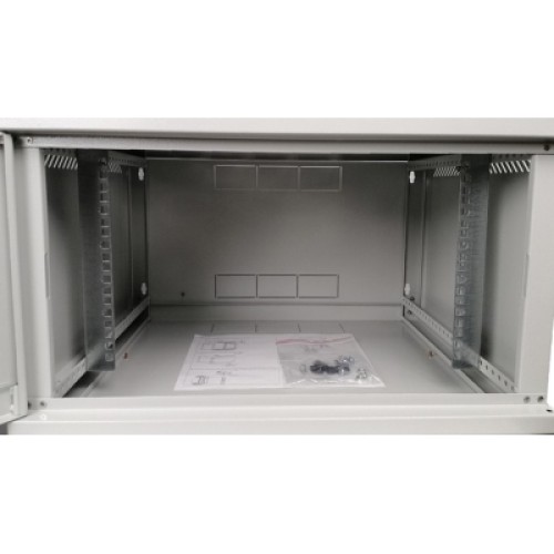 Шкаф настенный Eserver 6U, 600х500х370 (Ш*Г*В), стекло, серый (ES-Е650G)