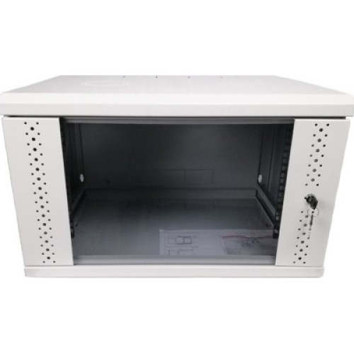 Шкаф настенный Eserver 6U, 600х500х370 (Ш*Г*В), стекло, серый (ES-Е650G)