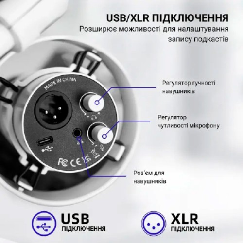 Микрофон Fifine T688W USB/XLR White (T688W)